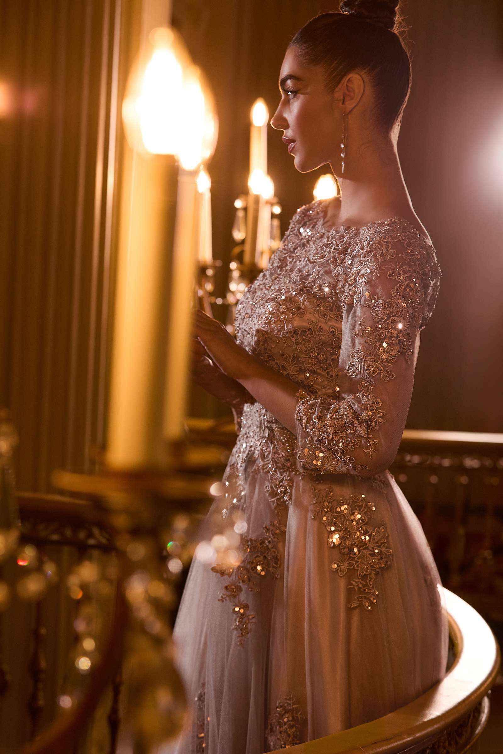 Ladivine J883 Mother of the Bride A-Line Ball Gown Long Sleeve