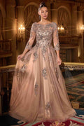 CLEARANCE - Ladivine J883 Mocha Gold A-Line Ball Gown (Size 16)