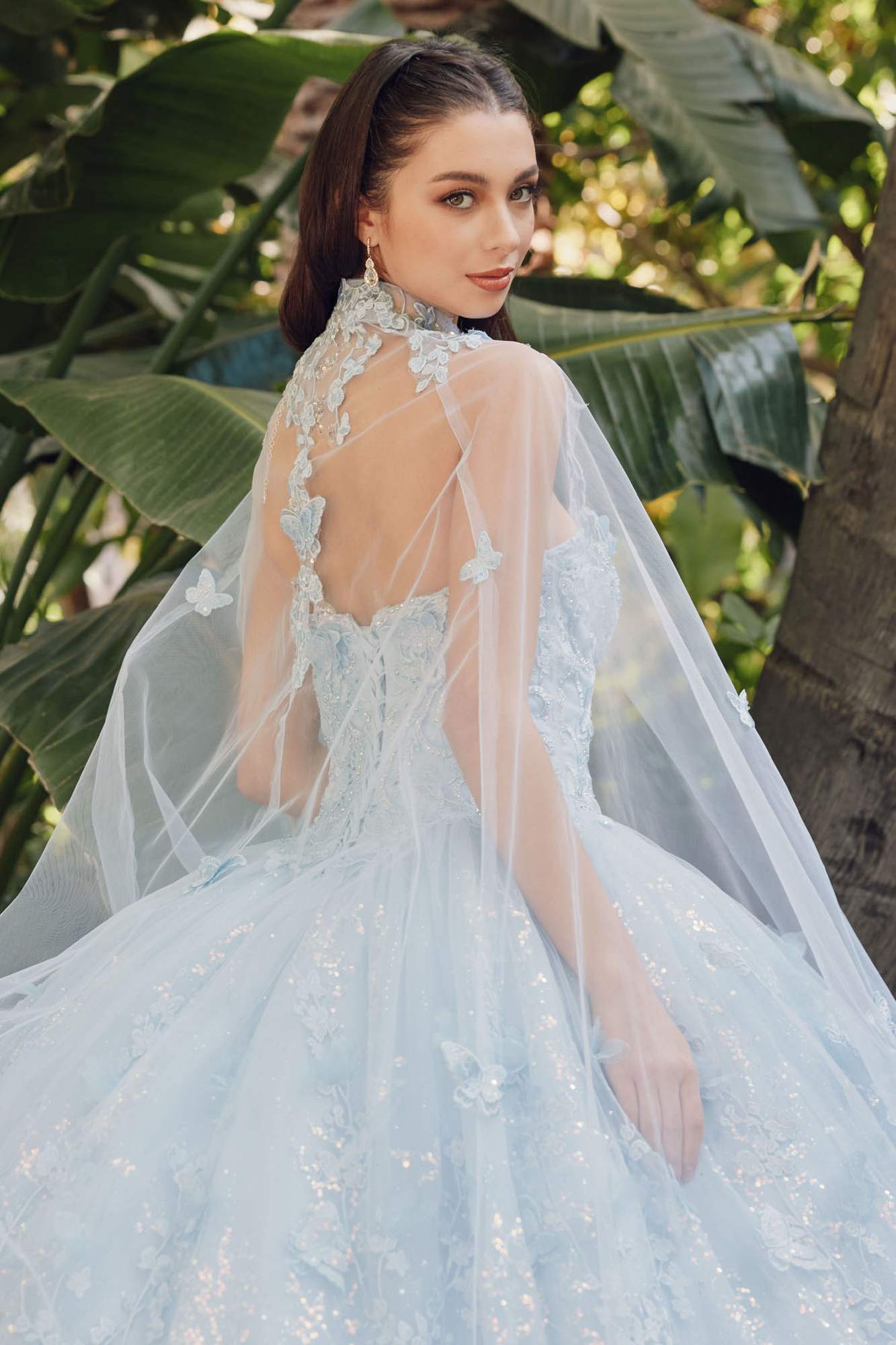 Juliet JT1449J Poofy Strapless Sweetheart Quinceanera Gown Includes Cape