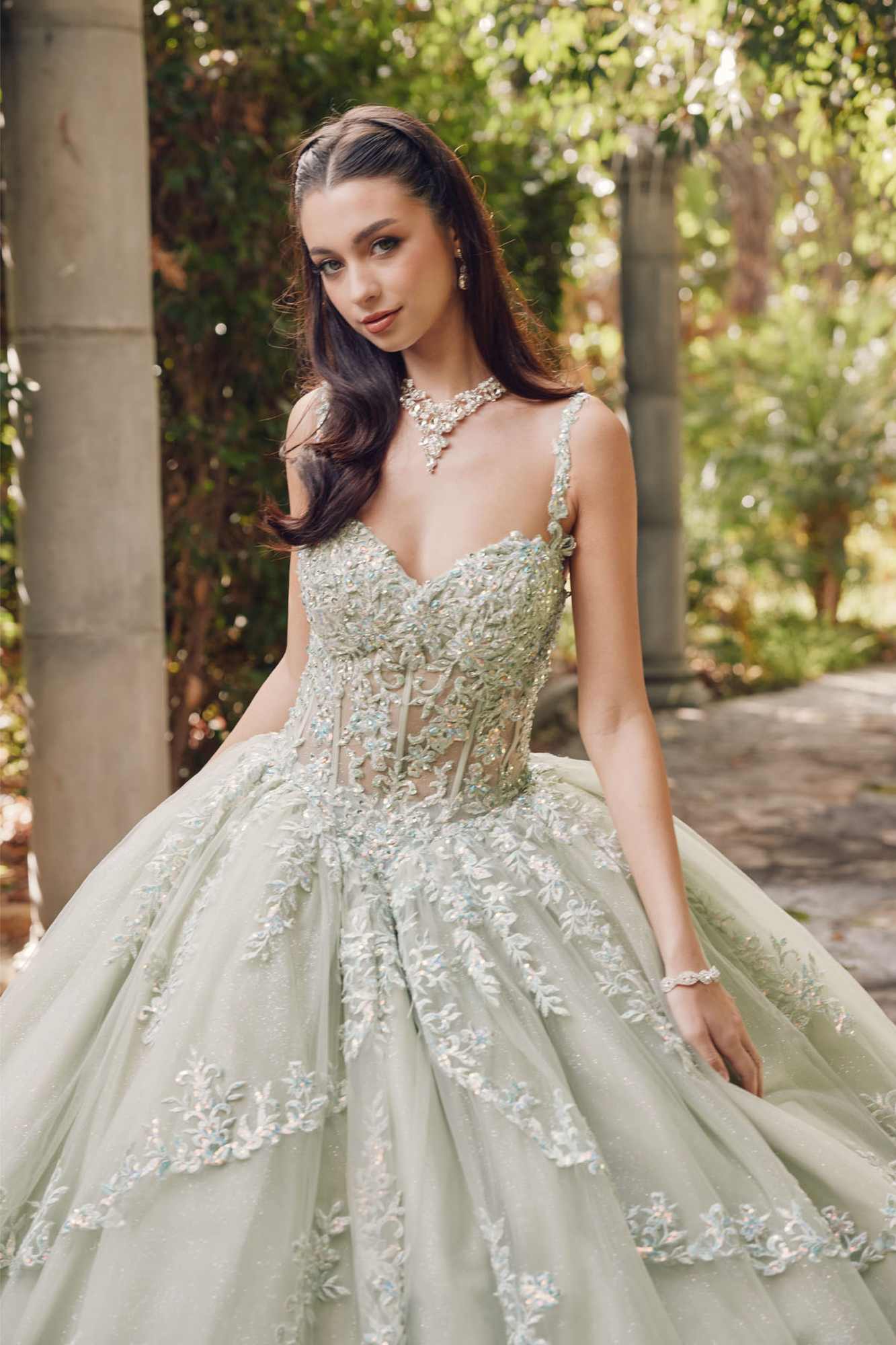 Juliet JT1450J Poofy Sweetheart Corset Boned Quinceanera Ball Gown