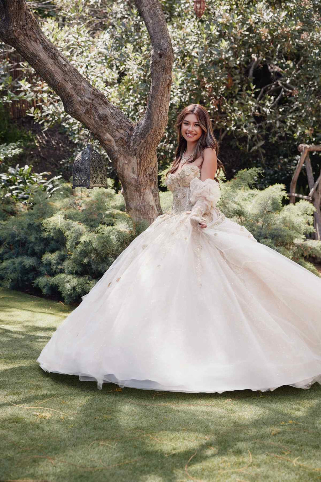 Juliet JT1465H Dress 3d Flowers Applique Puff Sleeve Quinceanera Dress