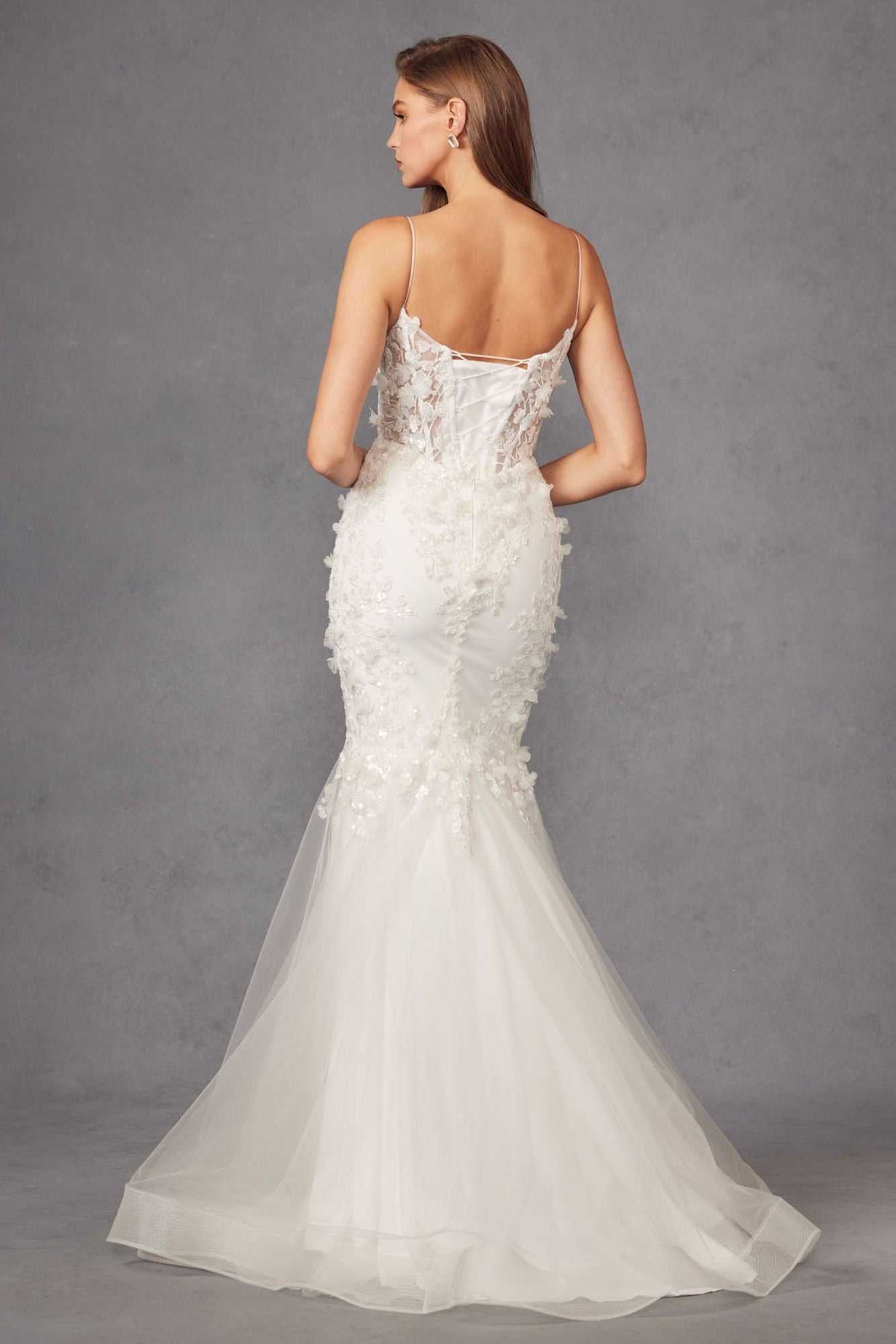 Juliet JT2469KW Long Sweetheart Boned Embellished Bodice Trumpet Gown