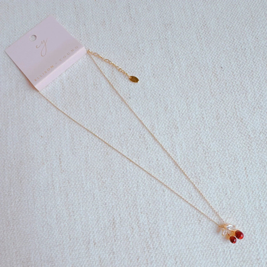Jewel Cherry Pendant Necklace