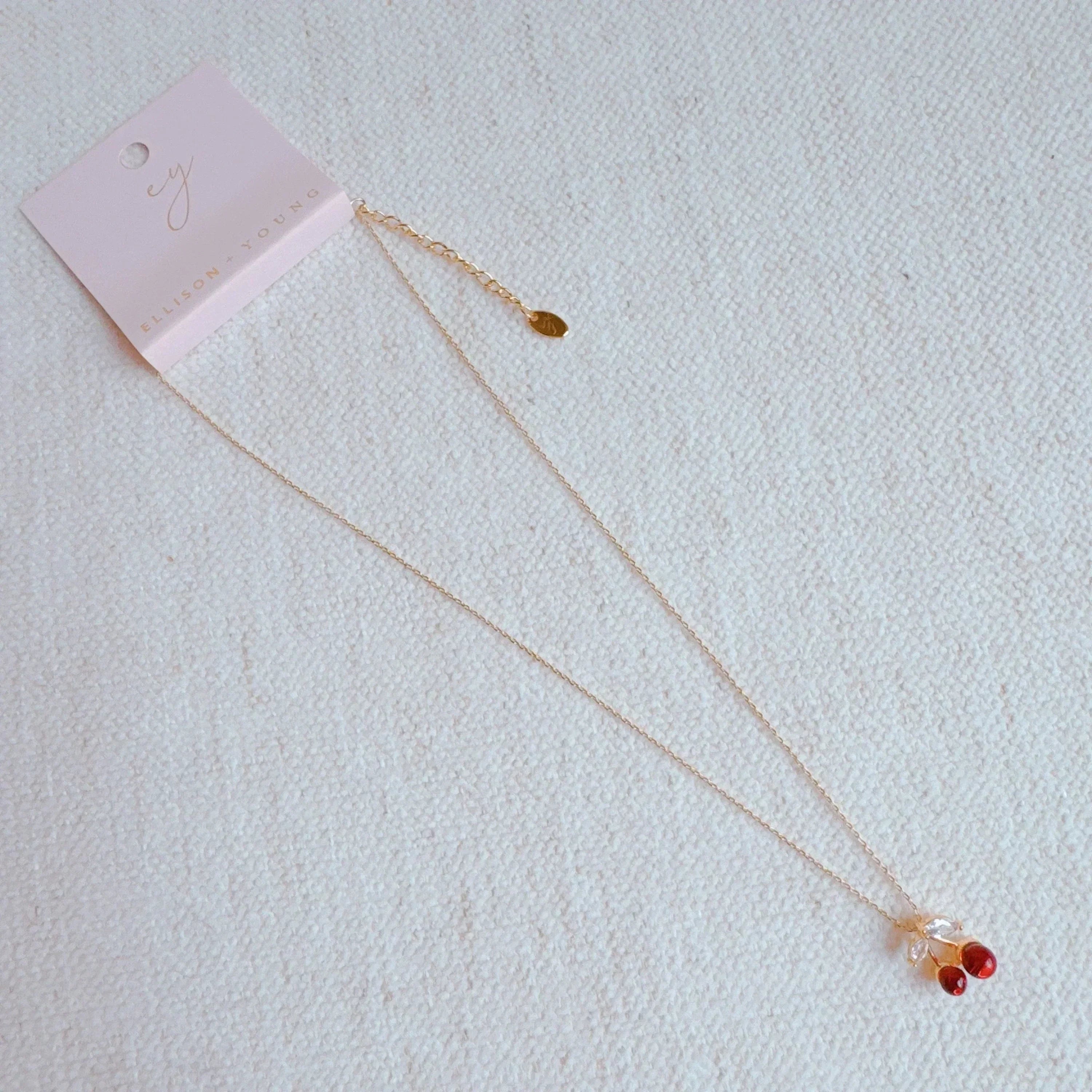 Jewel Cherry Pendant Necklace