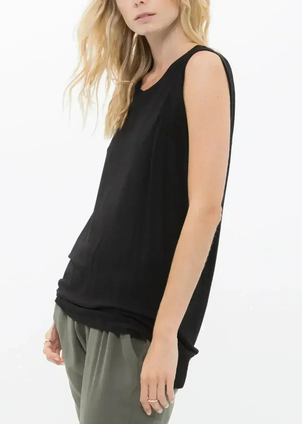 Women's Rib Contrast Muscle Tank Top