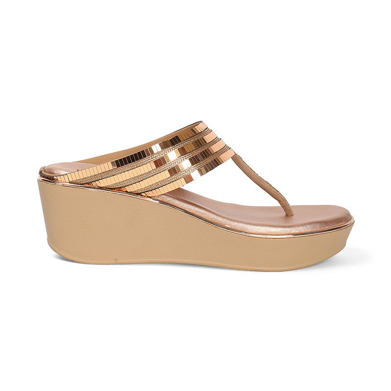 Shynara - Gold Thong Wedges