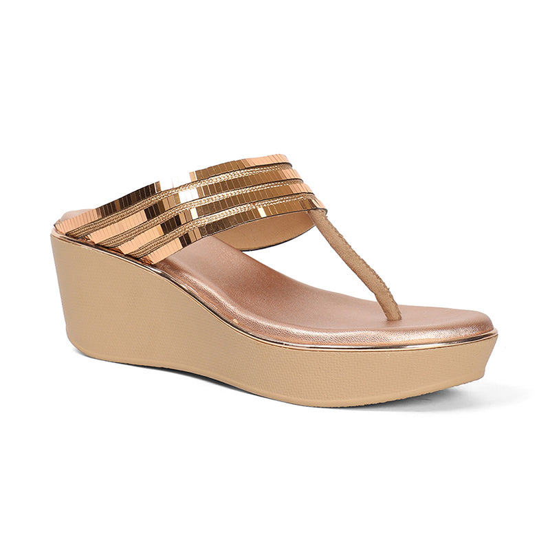 Shynara - Gold Thong Wedges