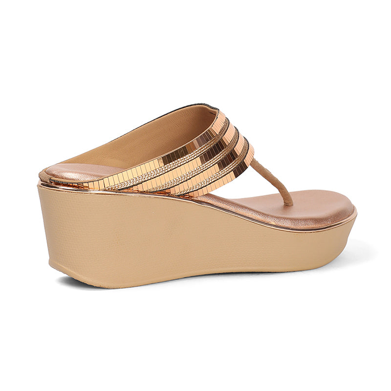 Shynara - Gold Thong Wedges
