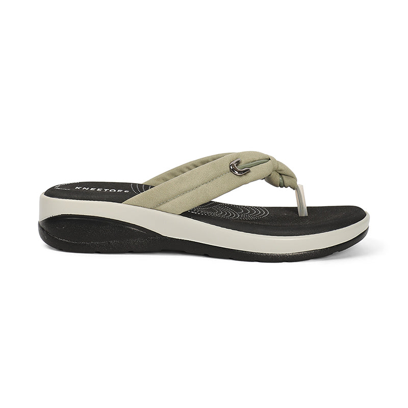 Sarya - Olive Thong Wedges