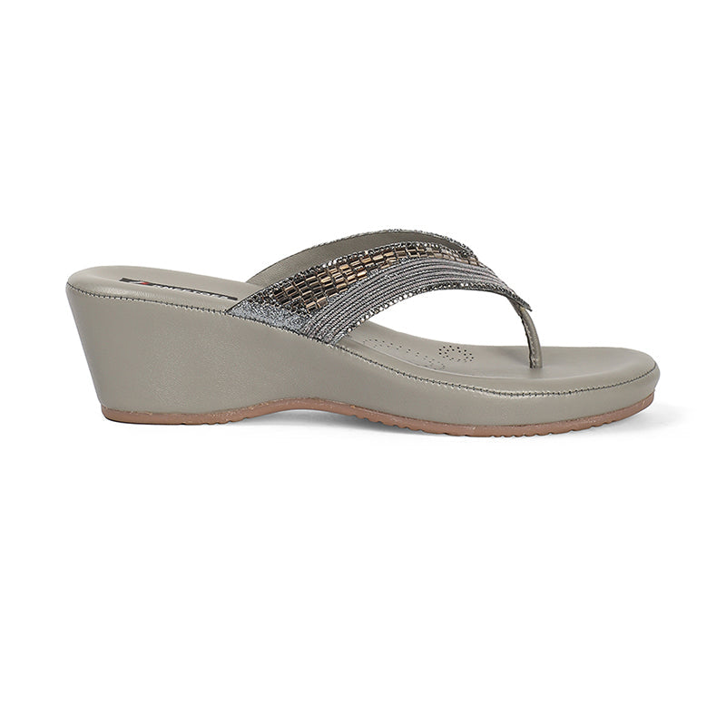 Bexley- Grey Thong Wedges