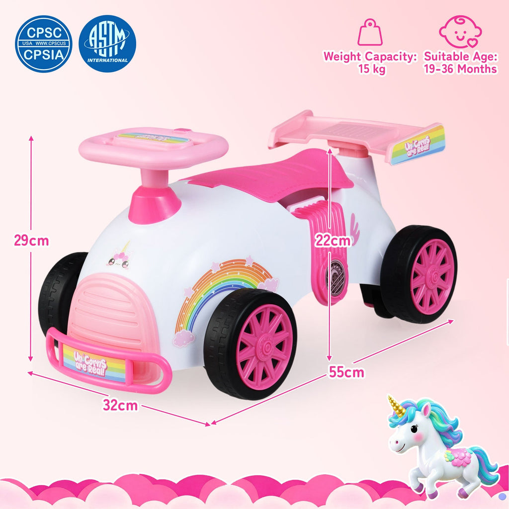 Kids Ride On Car Sliding Toy with Music and Under-Seat Storage