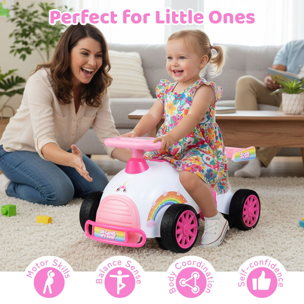 Kids Ride On Car Sliding Toy with Music and Under-Seat Storage