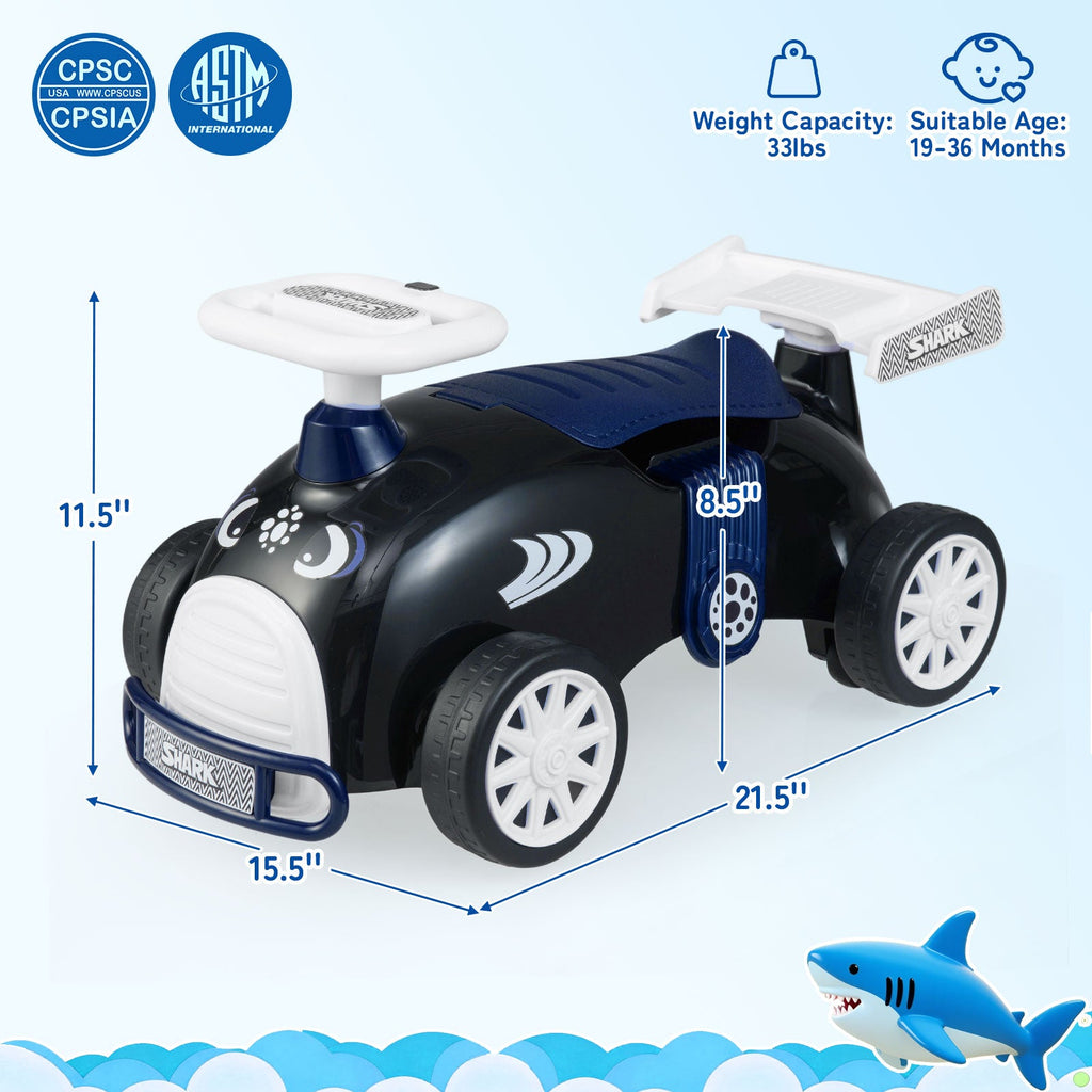 Kids Ride On Car Sliding Toy with Music and Under-Seat Storage