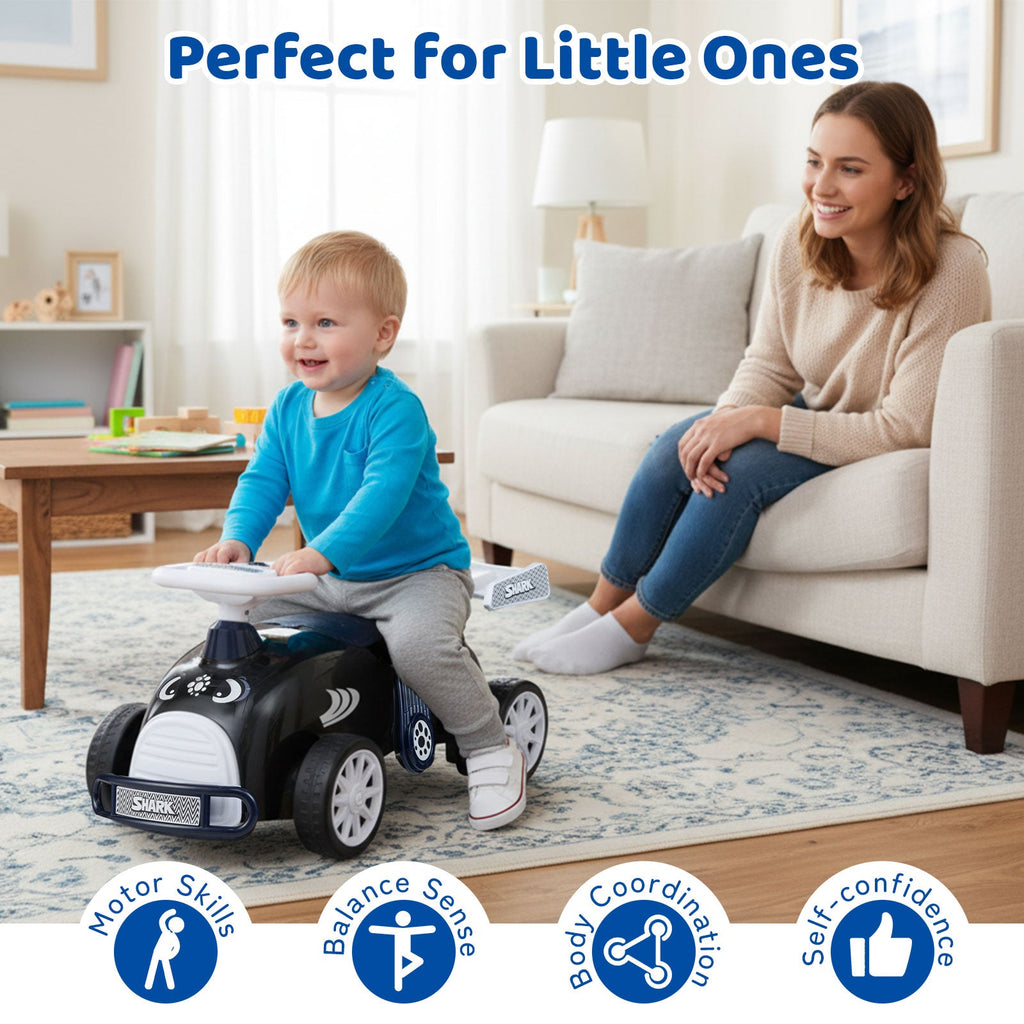 Kids Ride On Car Sliding Toy with Music and Under-Seat Storage