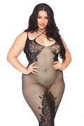 Plus Size Lattice Body Con Chemise