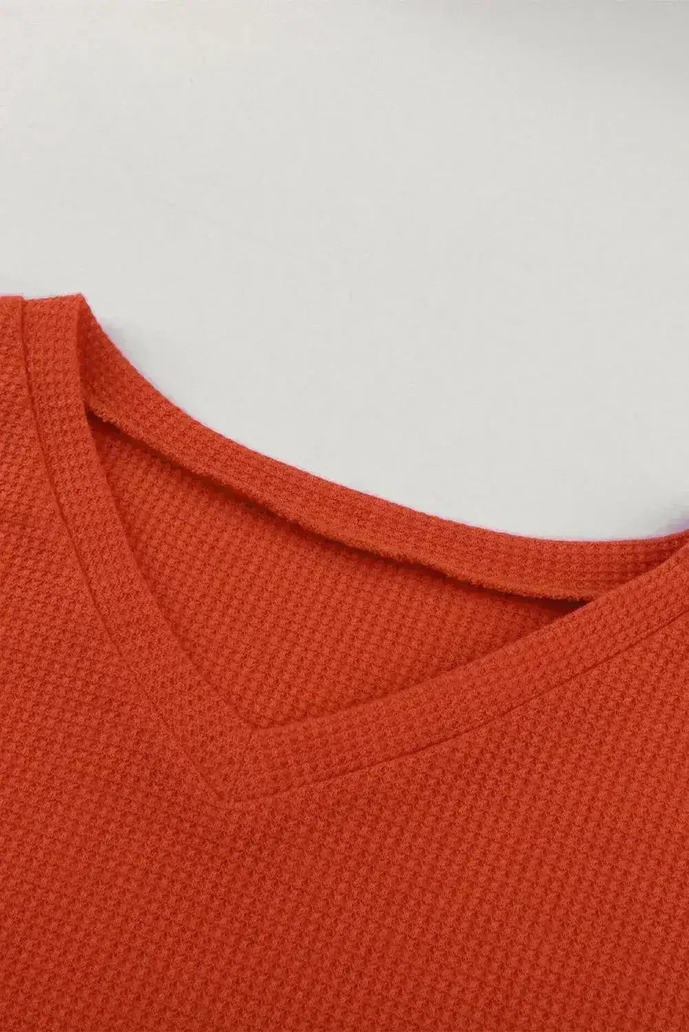 Red V Neck Lantern Sleeve Leopard Stripe Splice Long Sleeve Top