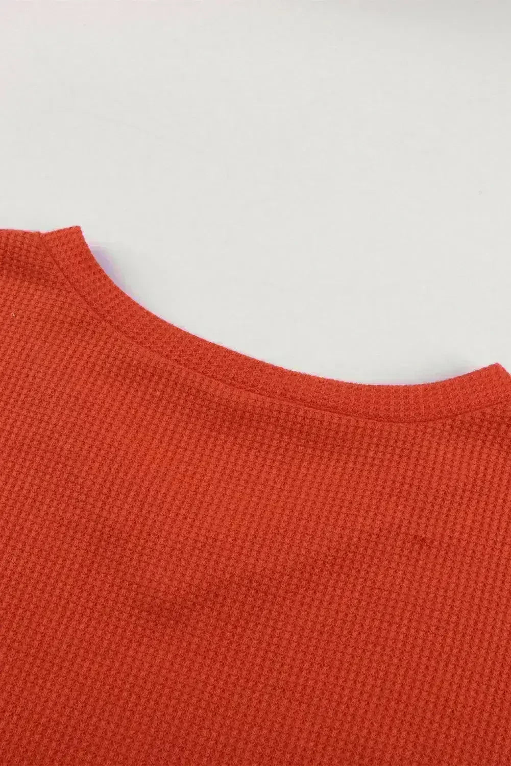 Red V Neck Lantern Sleeve Leopard Stripe Splice Long Sleeve Top