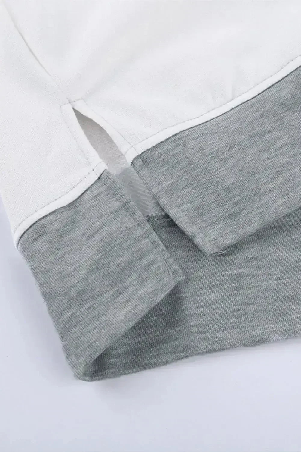 Women's Gray Color Block Round Neck Long Sleeves Pullover Sweatshirt