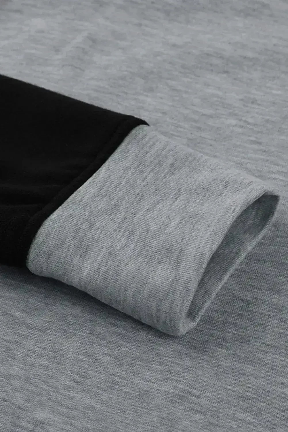 Women's Gray Color Block Round Neck Long Sleeves Pullover Sweatshirt