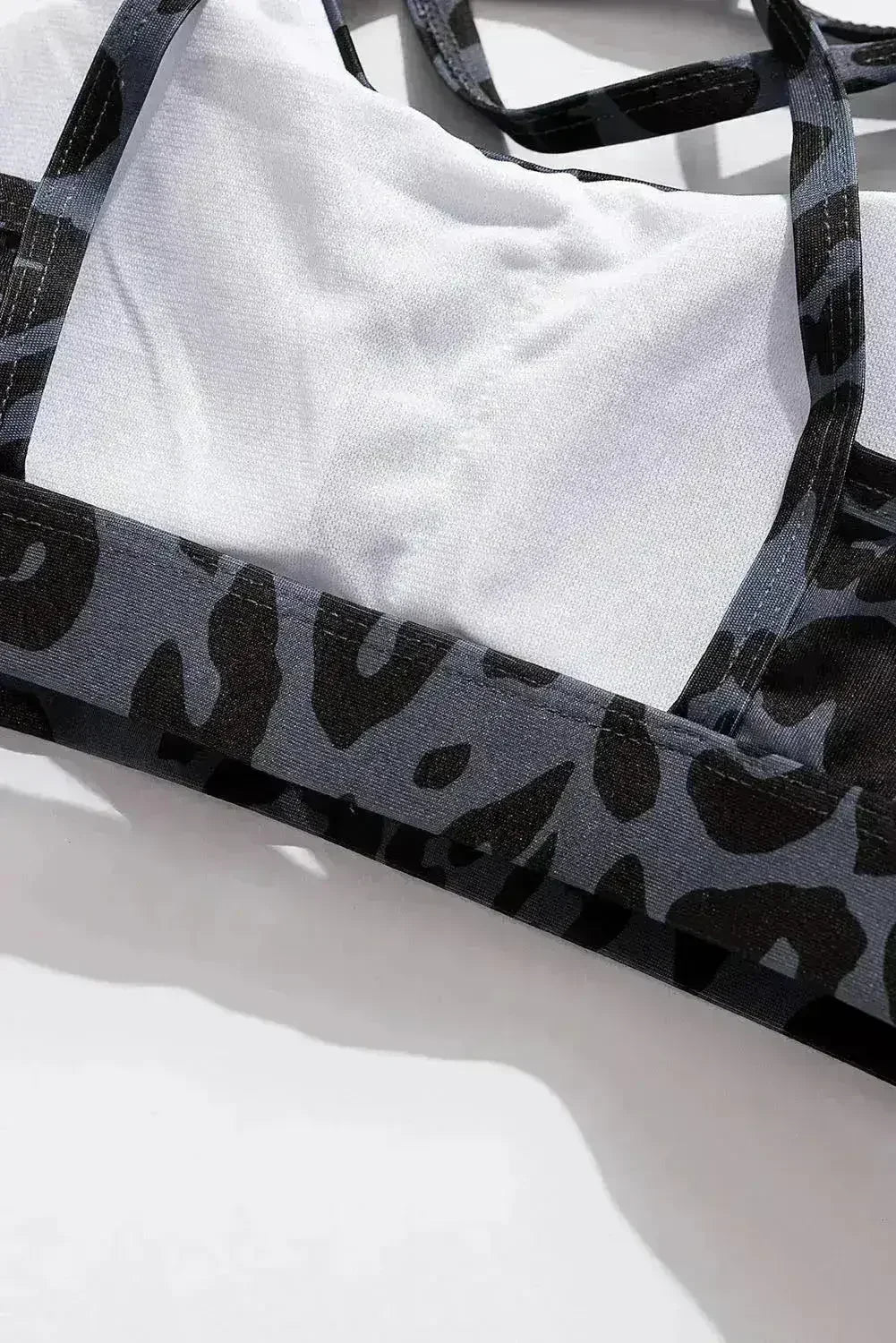Charcoal Leopard Sports Bra and Legging Set
