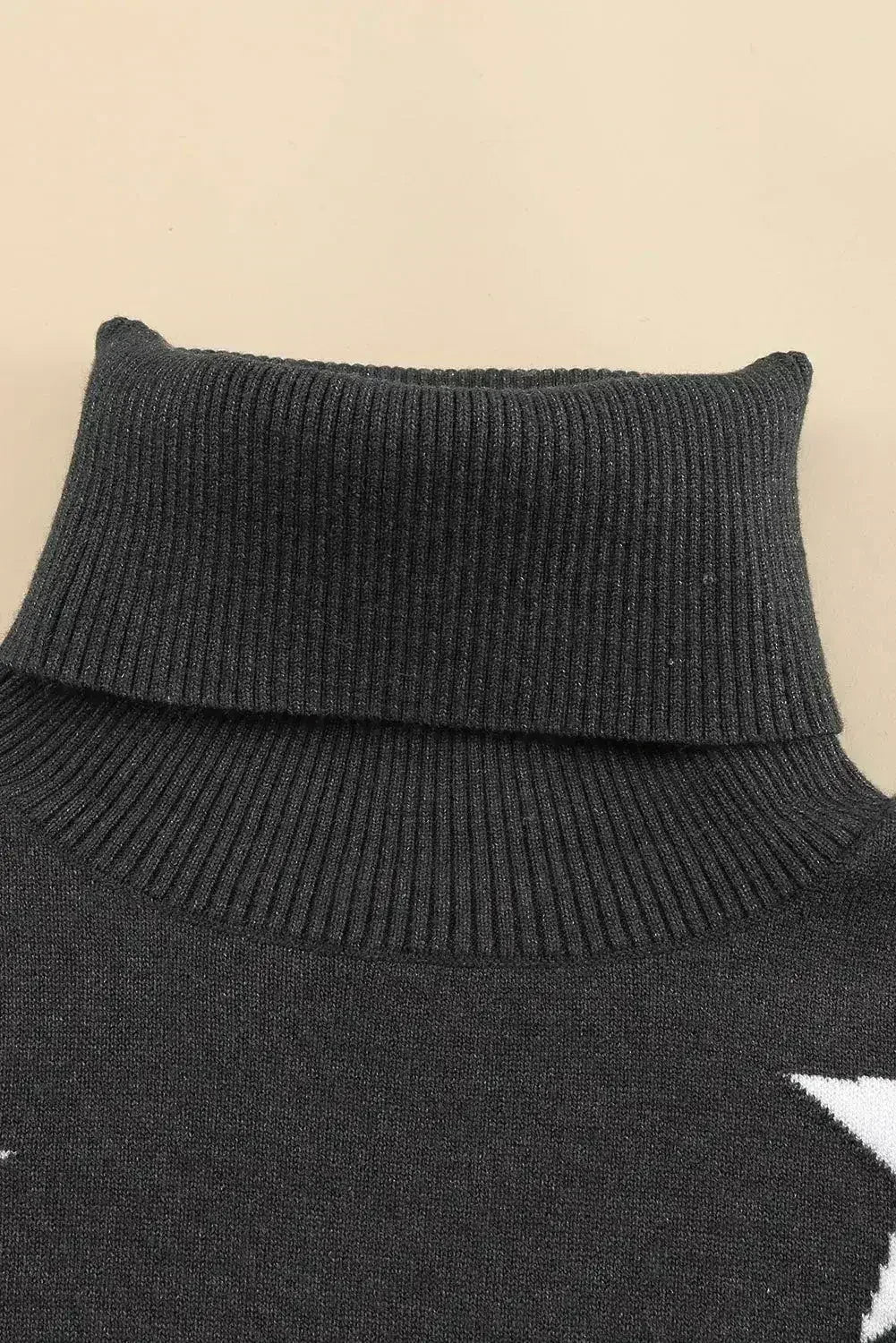 Turtleneck Star Print Sweater