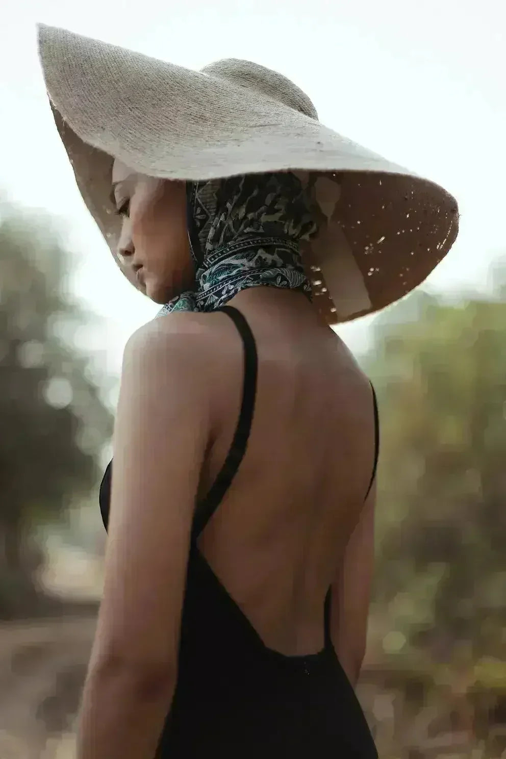 LOLA Wide Brim Jute Straw Hat In Natural Beige