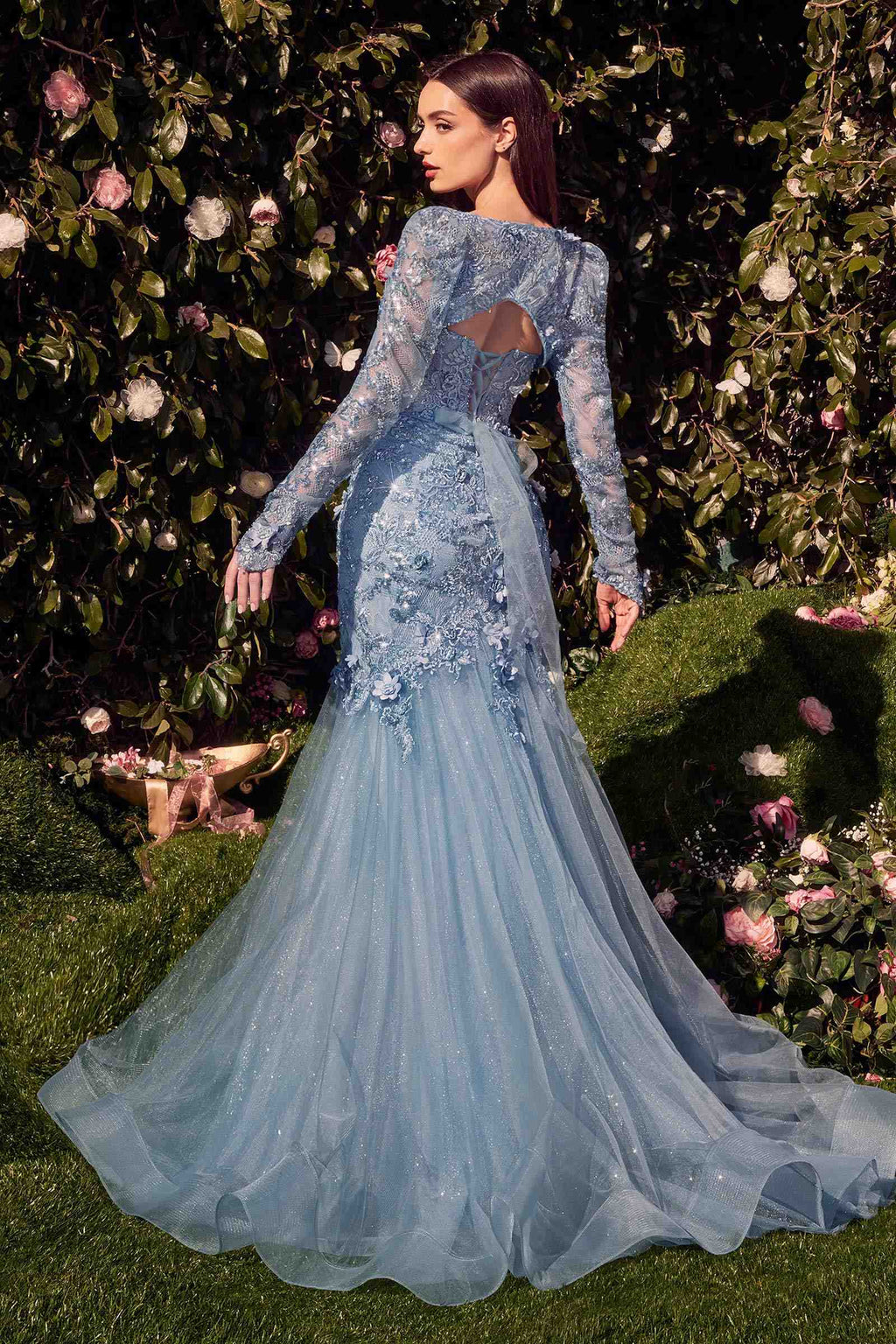 Andrea & Leo MA101 Strapless Mermaid Dress With Removable Bolero