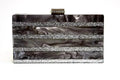 Marble Silver Stripe Box Clutch