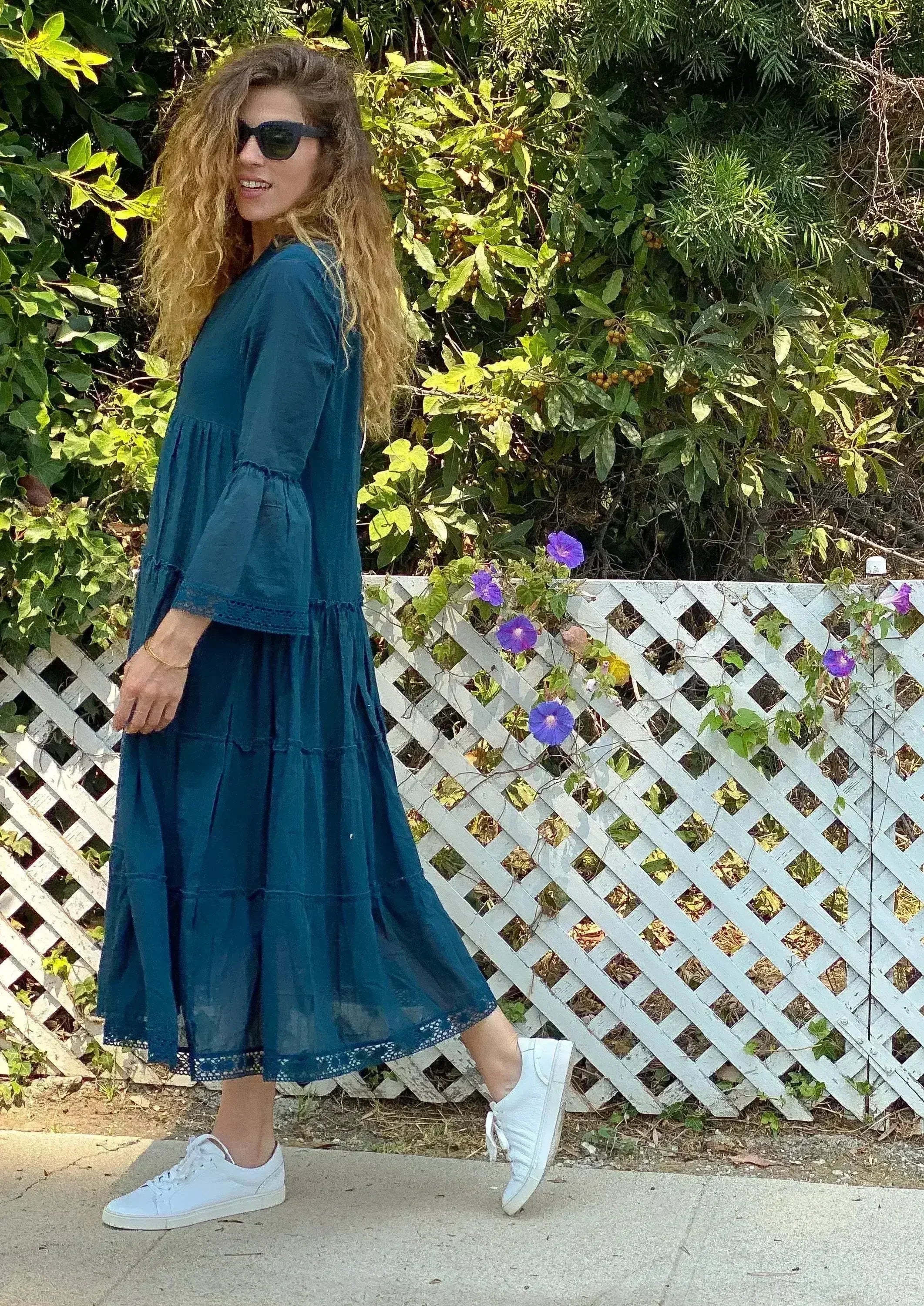 MIKA Natural Maxi Dress | Boho Peasant Style | Femstylo