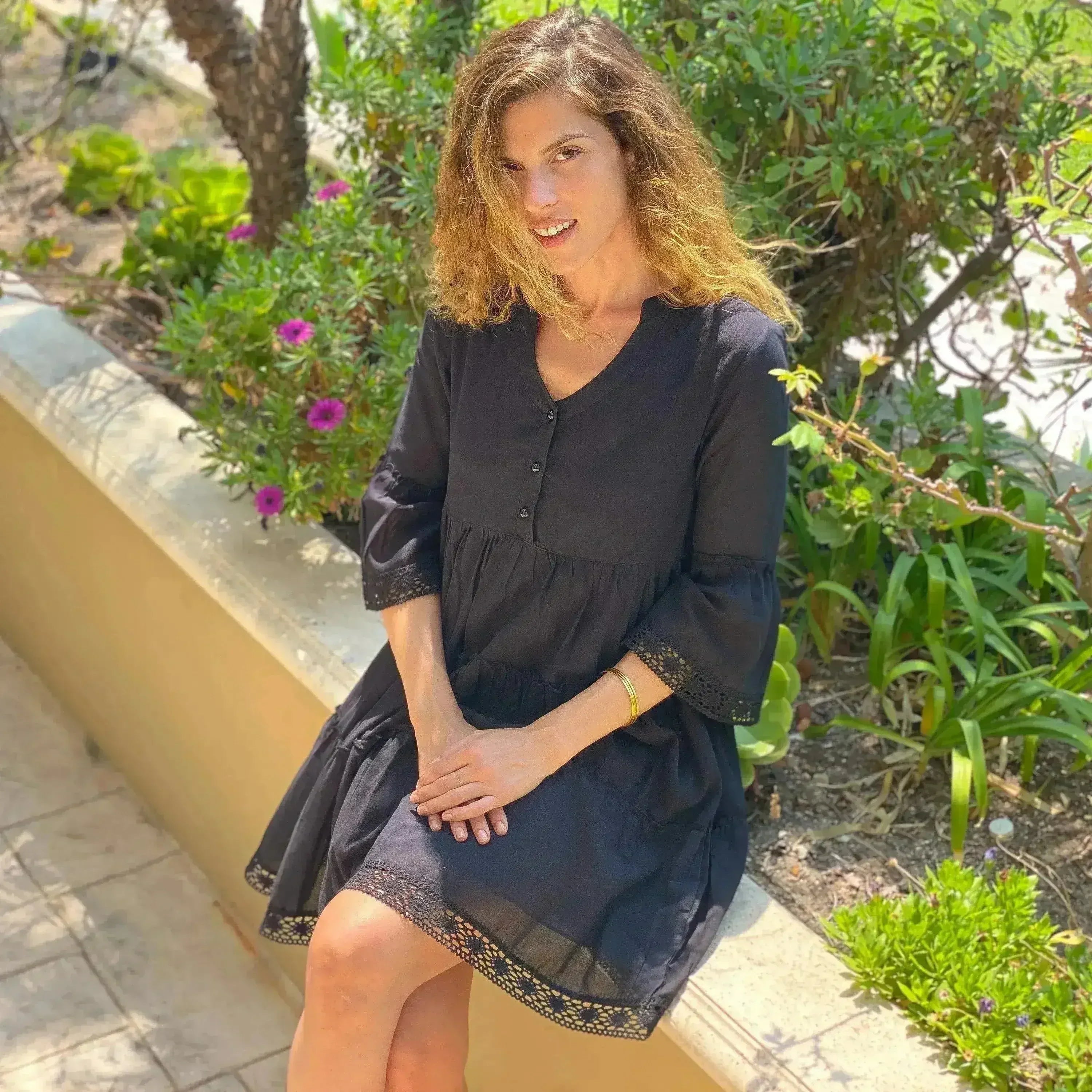 MIKA Black Mini Dress | Boho Peasant Style | Femstylo
