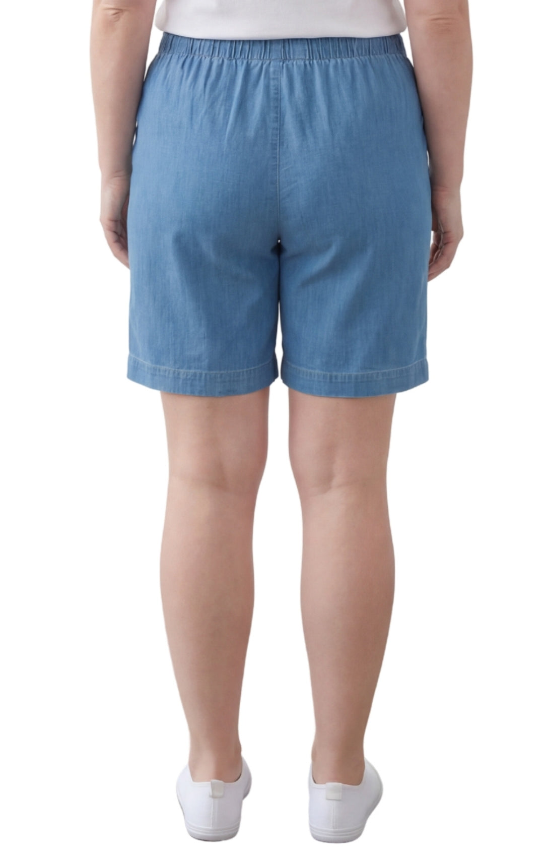 Women's Pull-On Denim and Twill Shorts — Stretch Waist No Zipper