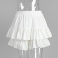 Ruffled Shorts Summer Polka Dot Solid Color High Waist Pure Cotton Shorts Pantskirt