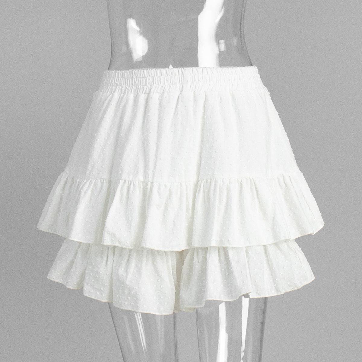 Ruffled Shorts Summer Polka Dot Solid Color High Waist Pure Cotton Shorts Pantskirt