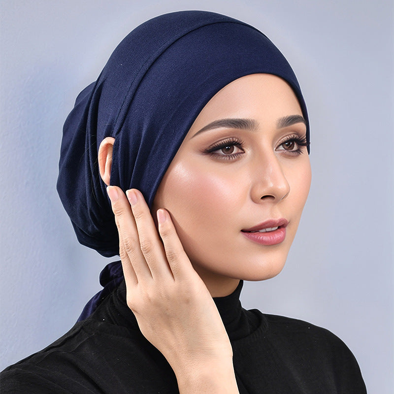 Mercerized Cotton Tie-Back Under Cap with Ear Openings(MH204)