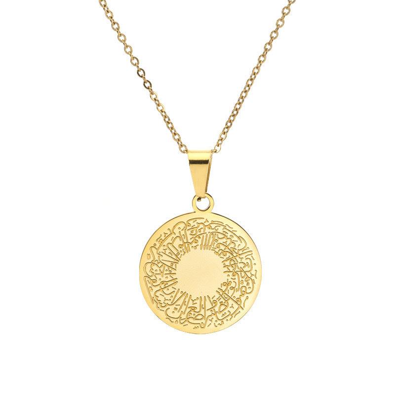 MAC095 Round Titanium Steel Unisex Style Necklace