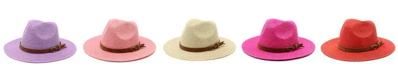 New Big Size 59-60CM Panama Hat Summer Sun Hats for Women Man Outdoor Beach Straw UV Protection Cap Chapeau Jazz Trilby Cap