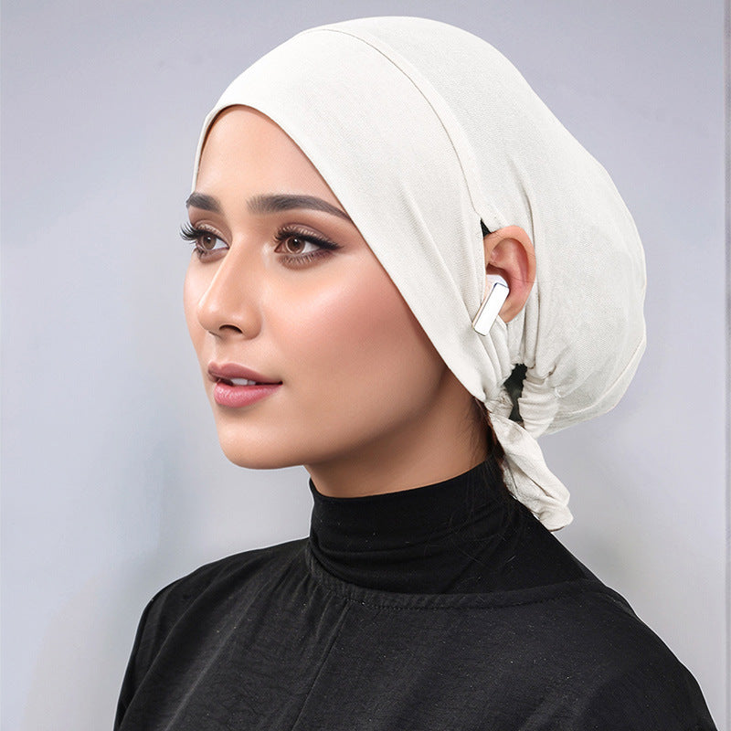 Mercerized Cotton Tie-Back Under Cap with Ear Openings(MH204)