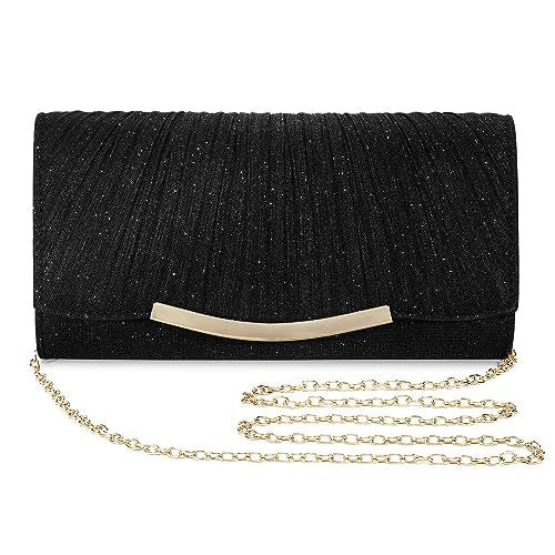 Women's Glitter Pleated Evening Clutch(MAC428)