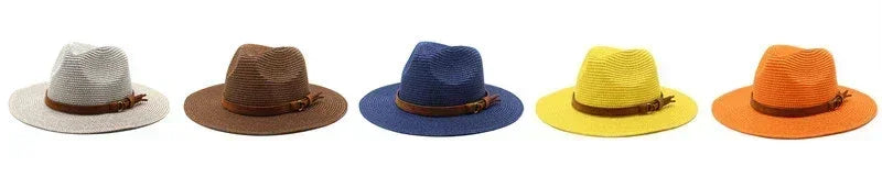 New Big Size 59-60CM Panama Hat Summer Sun Hats for Women Man Outdoor Beach Straw UV Protection Cap Chapeau Jazz Trilby Cap