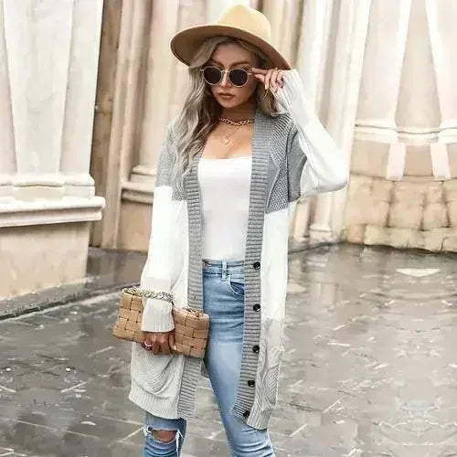 Women’s Cardigan Sweater Coat - Button Front Long Knit - Winter Chic