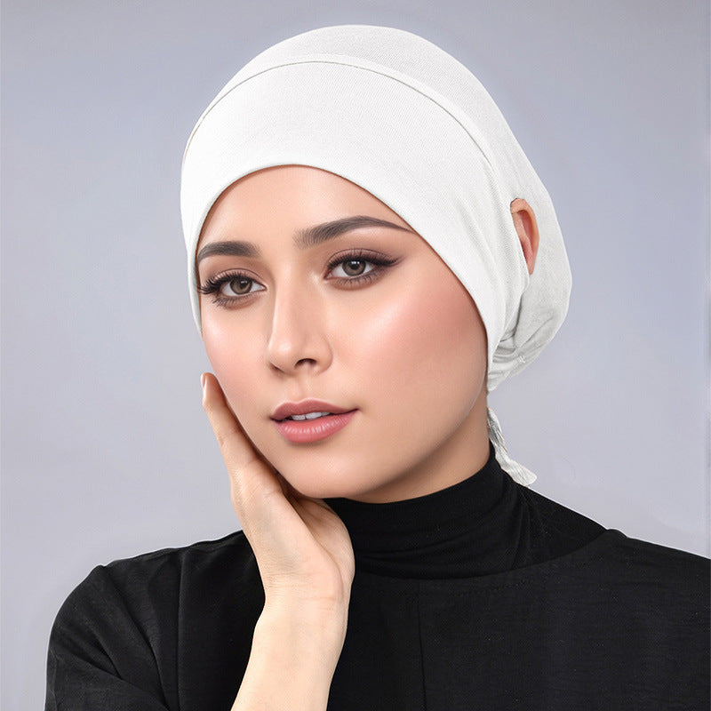Mercerized Cotton Tie-Back Under Cap with Ear Openings(MH204)