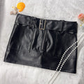 Women Clothing Hip Skirt Same Sexy Vintage Club Sexy Low Waist Faux Leather Skirt