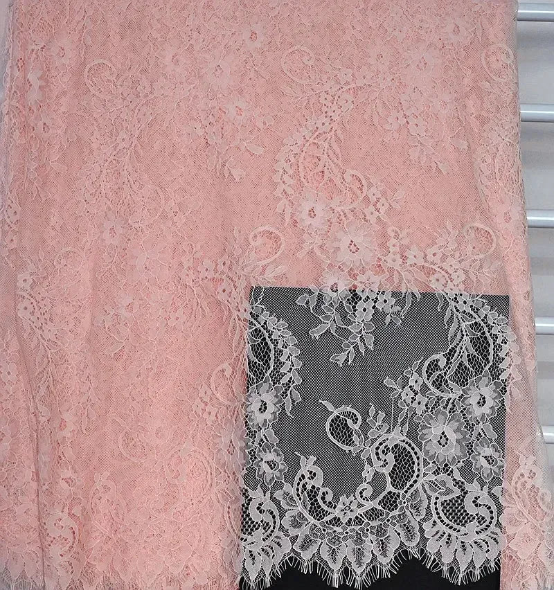 3Meters/lot Off White French Chantilly Lace Fabric , Eyelash Embroidery Lace Craft Bridal Veil Lace Accessory 150cm Width