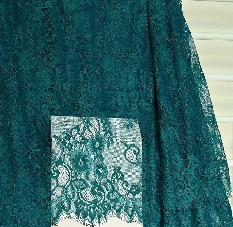 3Meters/lot Off White French Chantilly Lace Fabric , Eyelash Embroidery Lace Craft Bridal Veil Lace Accessory 150cm Width