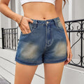 Summer Women Clothing Retro Denim Shorts Distressed Pants Girls