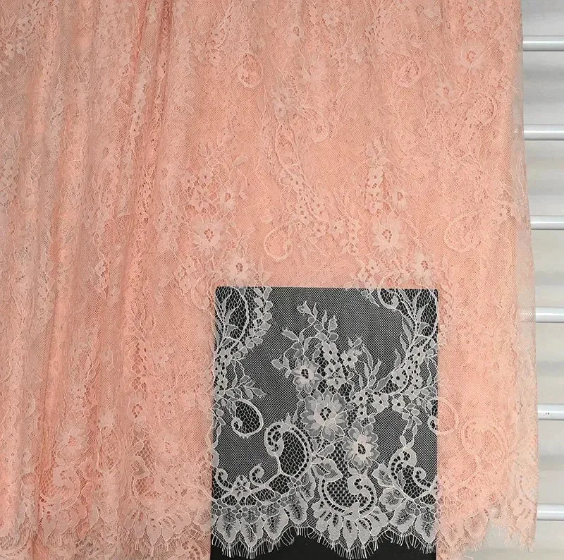 3Meters/lot Off White French Chantilly Lace Fabric , Eyelash Embroidery Lace Craft Bridal Veil Lace Accessory 150cm Width