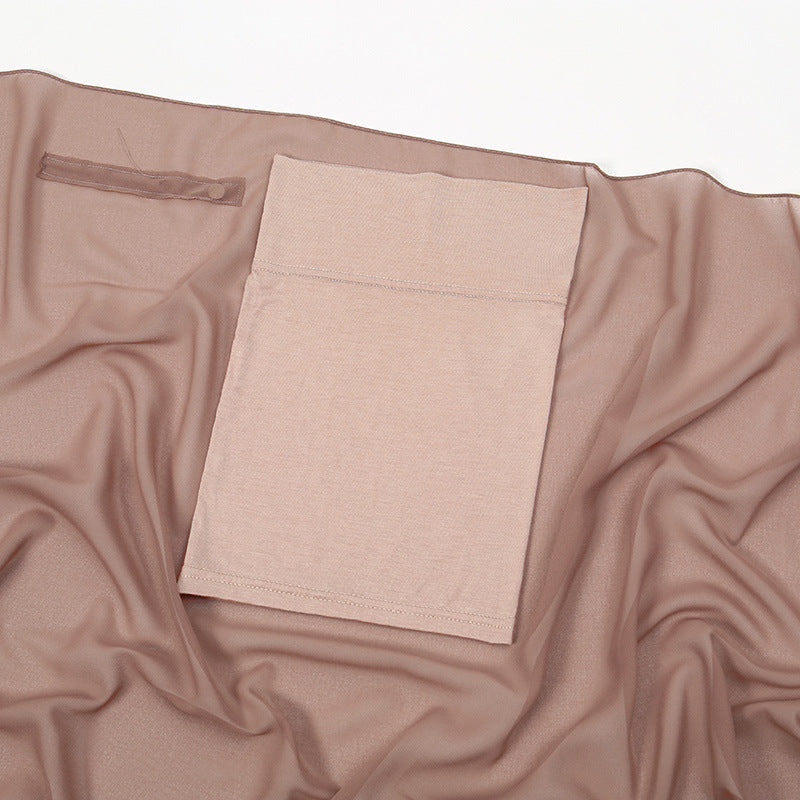 Magnetic Chiffon Instant Hijab | Easy-Wear Anti-Slip Square Scarf with Magnetic Closure (MH152)