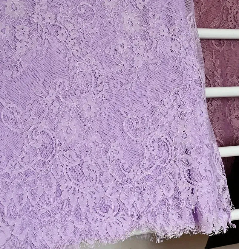 3Meters/lot Off White French Chantilly Lace Fabric , Eyelash Embroidery Lace Craft Bridal Veil Lace Accessory 150cm Width