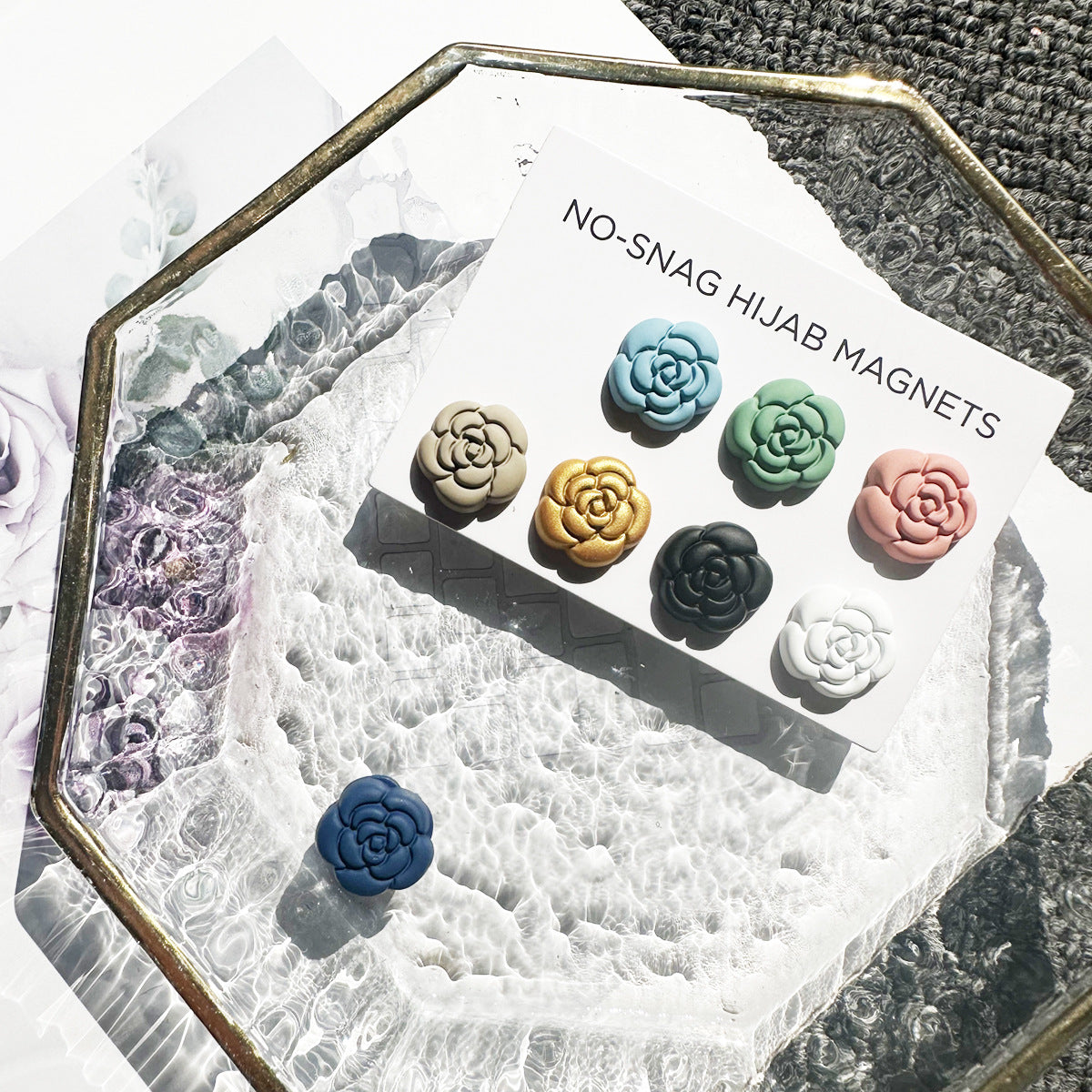 ‌ Secure Elegance Camellia Magnetic Hijab & Scarf Pin (MAC342)