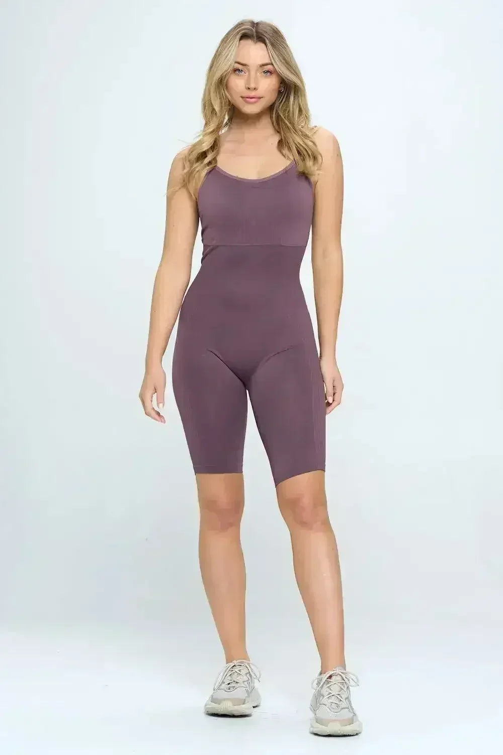 Seamless Ribbed knit Romper Jumpsuit Set